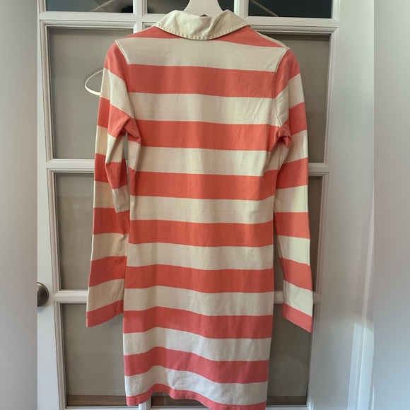 Vineyard Vines Coral and Cream Striped Long Sleeve Dress - Picture 2 of 3